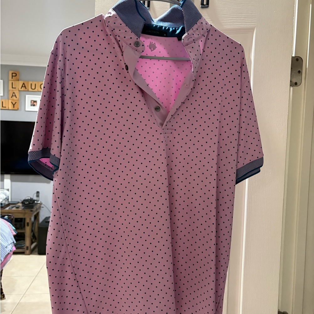 Greyson Purple Polka Dot Men's Polo